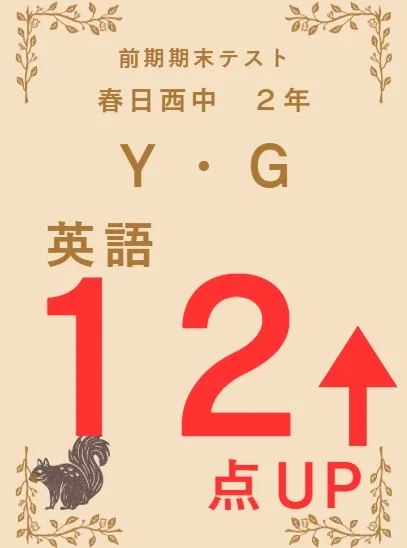 前期期末テスト成績アップ者紹介⑤