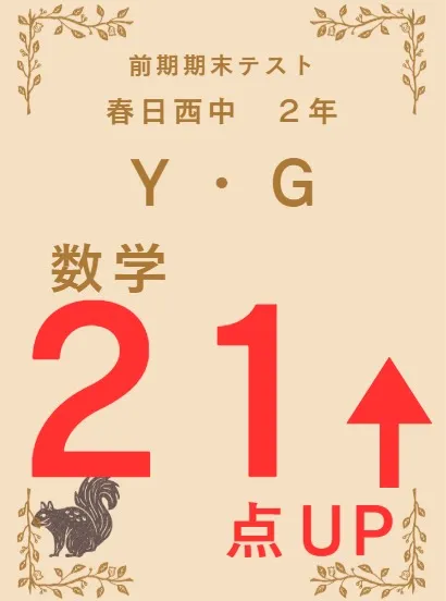 前期期末テスト成績アップ者紹介⑤