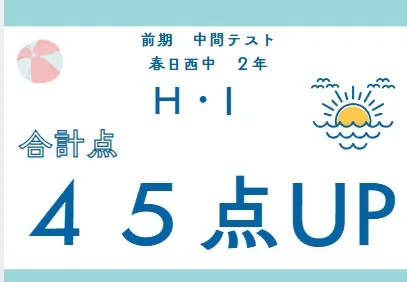 前期中間テスト成績アップ者⑧